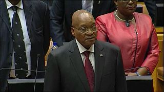 South Africa's Zuma highlights nuclear plans as opposition disrupts speech