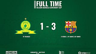 Barcelona wins Mandela Cup showdown thanks to careless Sundowns defending