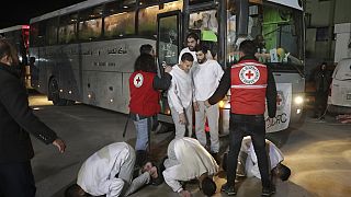 Celebrations in Gaza as the latest group of freed prisoners arrive