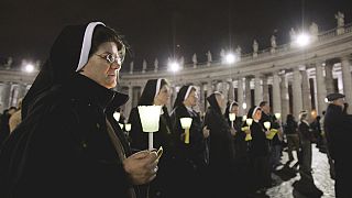 Thousands gather outside the Vatican to pray for Pope Francis' health
