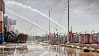 Russia battles blaze after Iran explosion